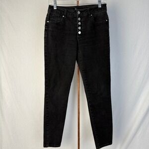 d.Jeans women Size 6 Black Wash High Rise Button Fly Denim Jeans‎
